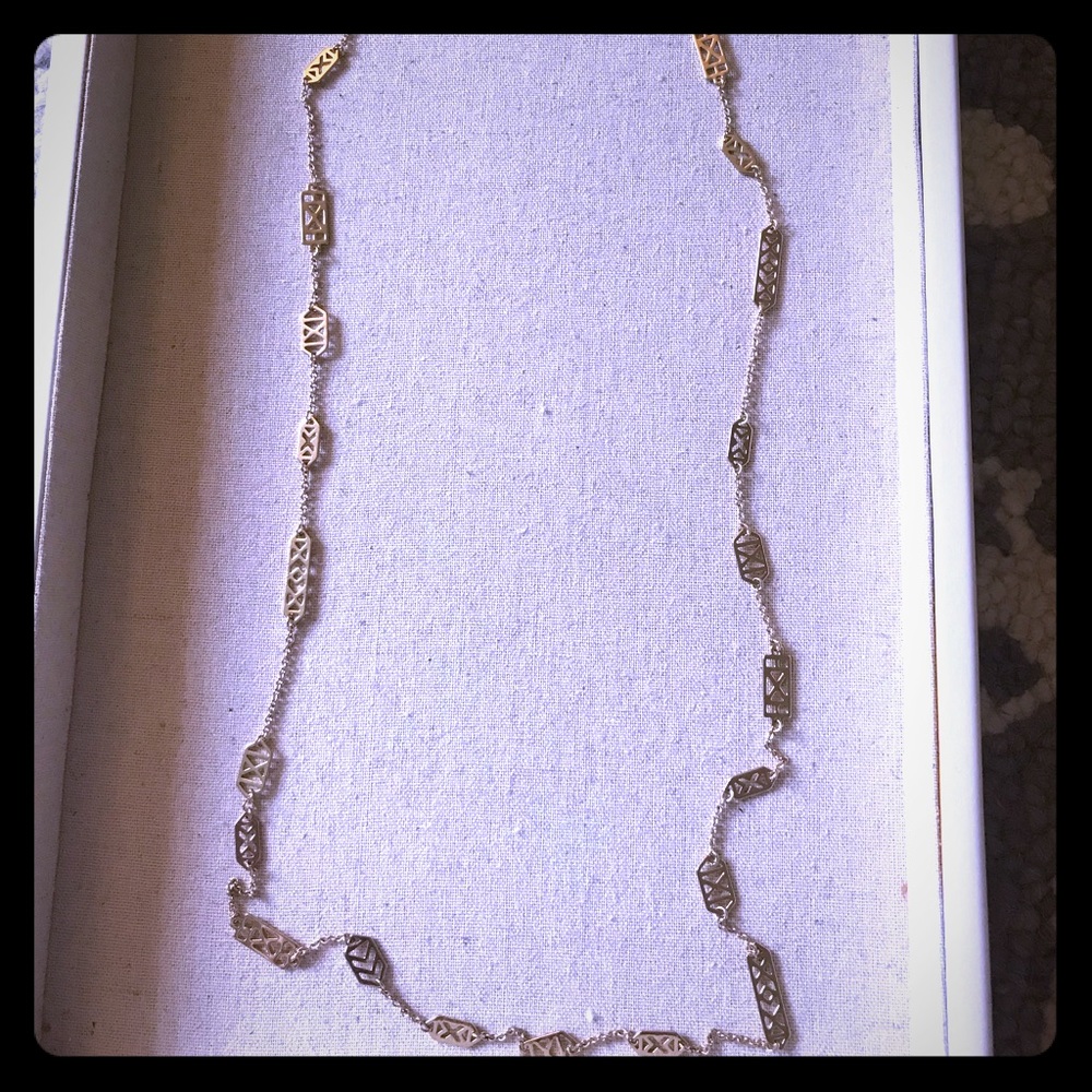 Stella & Dot Long Gold Geo Necklace